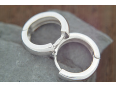 Серебряные серьги - кольца с закругленным краем